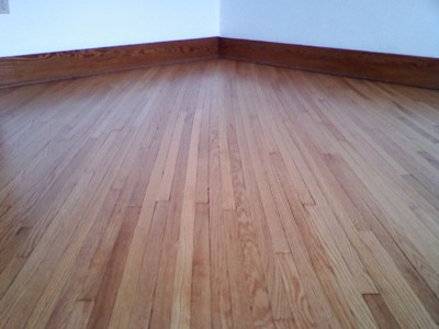 Refinished red oak in farmhouse